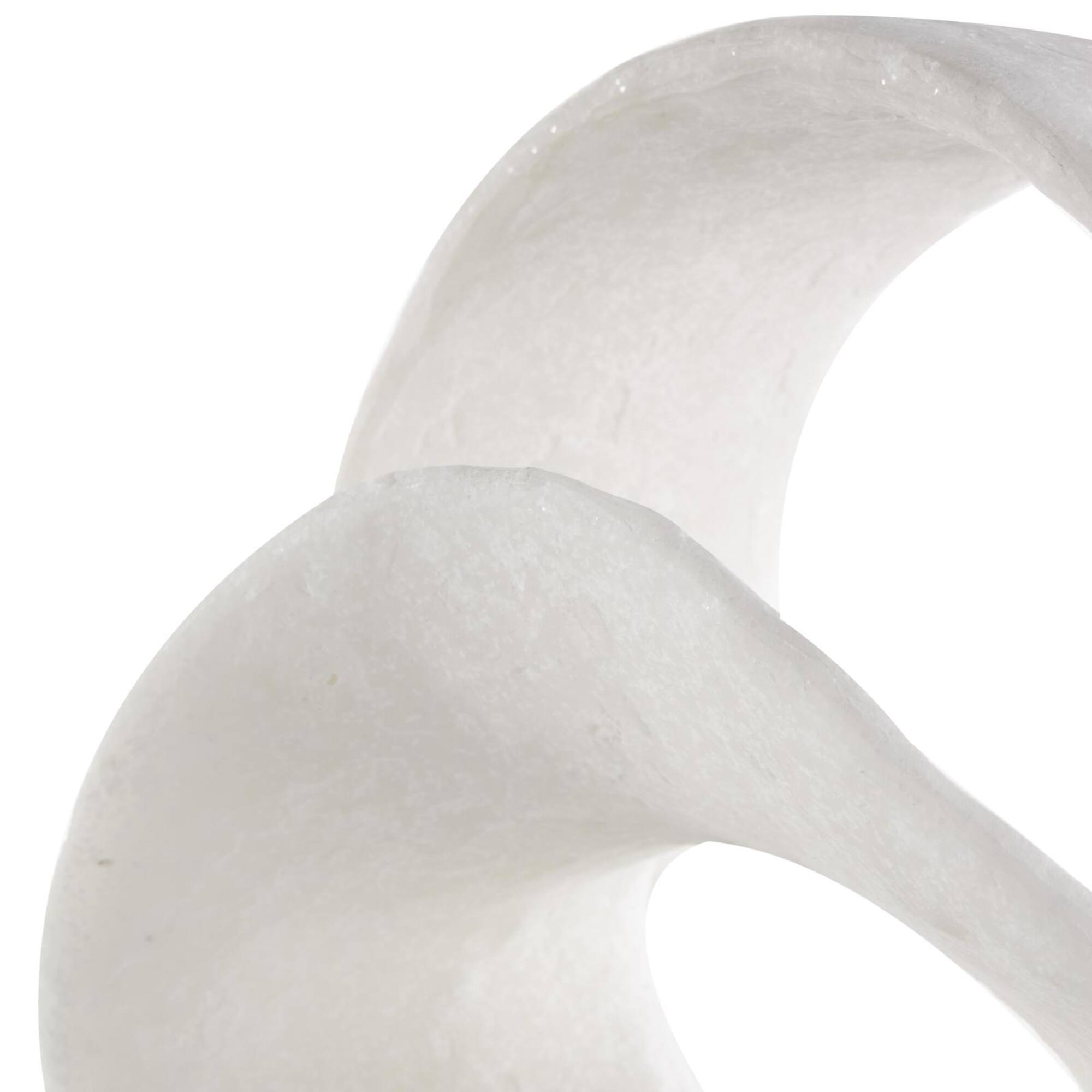 19" White Textured Wave Sculpture with Elevated Base